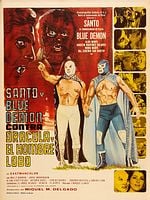 Cartel de Santo y Blue Demon contra Drácula y el Hombre Lobo