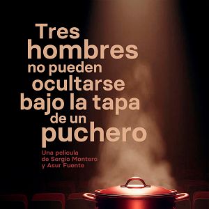 Foto Tres hombres no pueden ocultarse bajo la tapa de un puchero