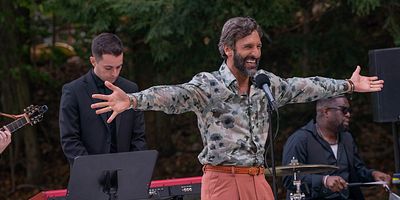 Cartel de Fiesta en el jardín