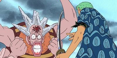 Cartel de Luffy suibotsu ! Zoro tai tako no Hatchan