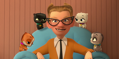 Cartel de Gatos en la cuna