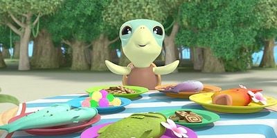 Cartel de La isla de la tortuga marina