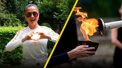 Juegos Olímpicos 2024: Salma Hayek impresiona con marometa al portar la antorcha olímpica en París noticias imagen
