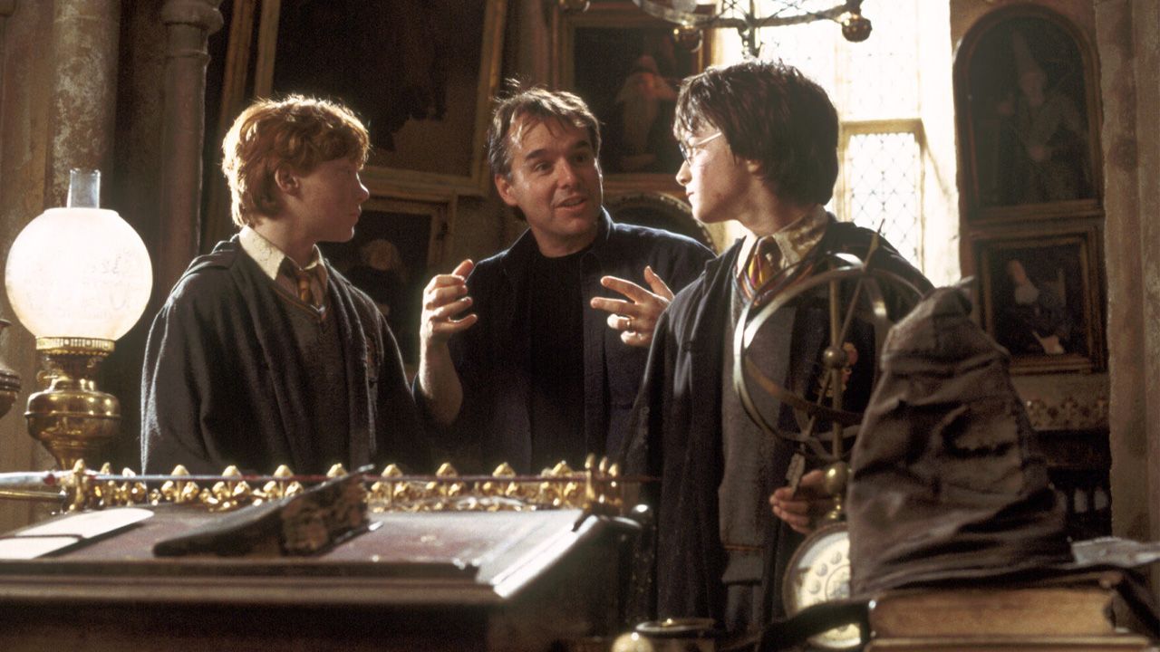 Chris Columbus dirigiendo 'Harry Potter'