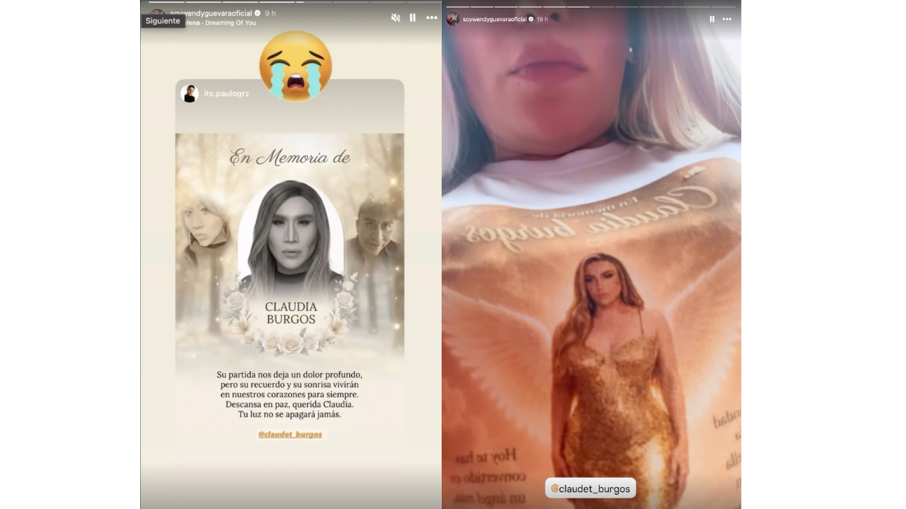 Wendy Guevara dedicó algunas historias en su cuenta de Instagram para despedir a su amiga Claudia Burgos. 