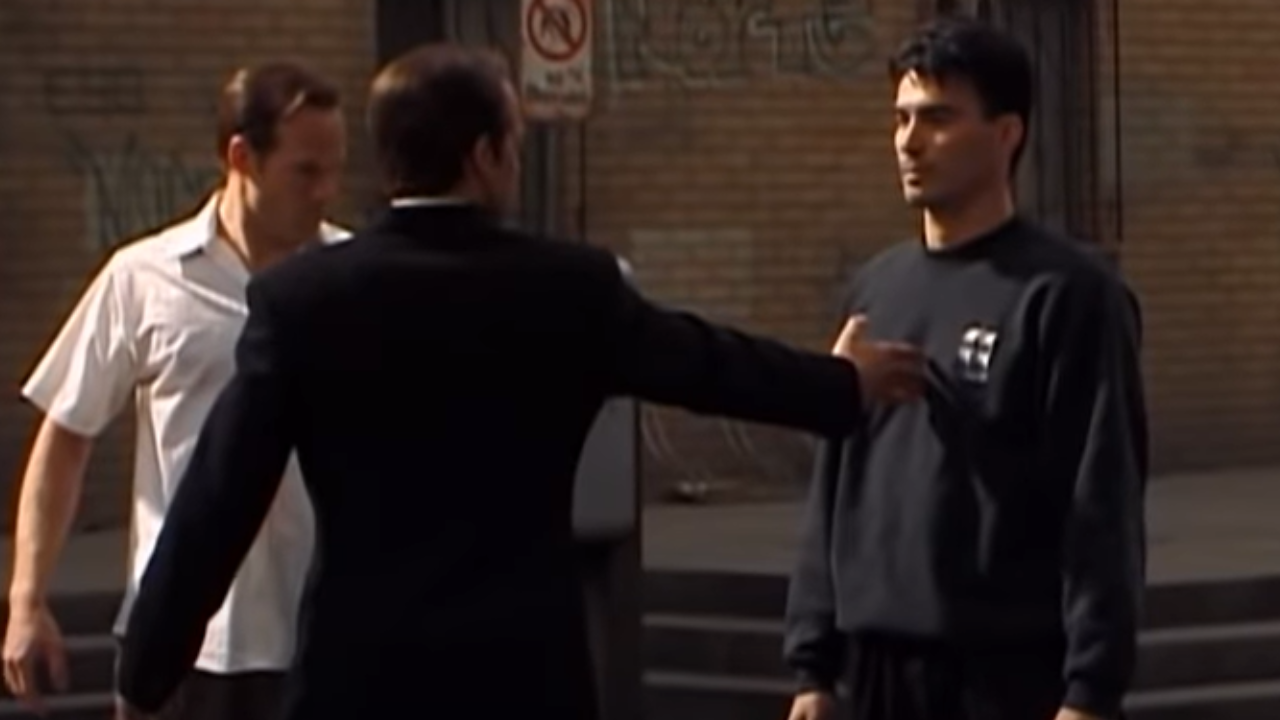 Chad Stahelski como doble de acción en el detrás de cámaras de 'Matrix Reloaded'.