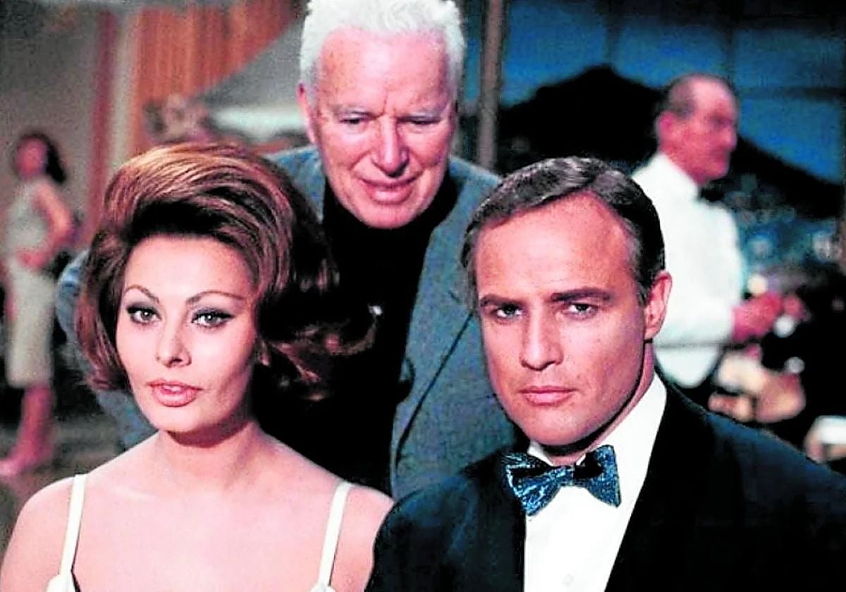 Sophia Loren, Marlon Brando y Charles Chaplin en 'La condesa de Hong Kong' (1967)