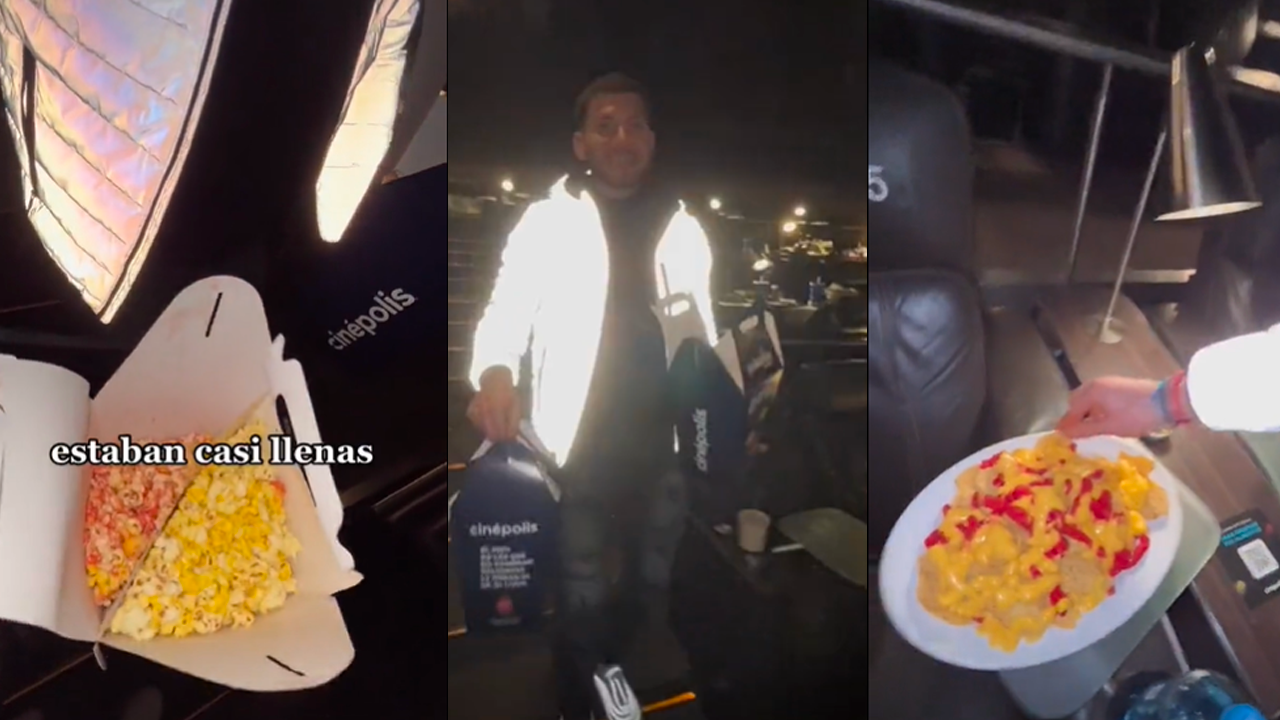 Los usuarios se llevaron tres cajas de palomitas y un plato de vidrio con nachos.