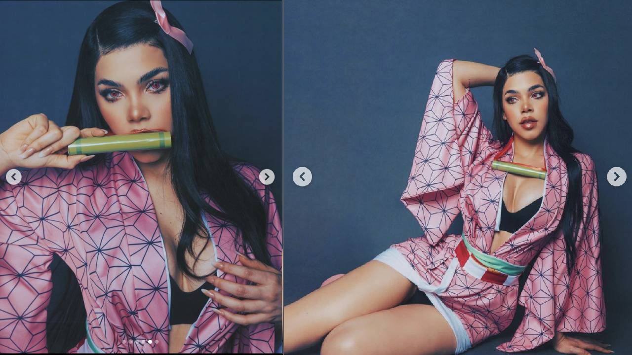 Kenia Os fue Nezuko este Halloween 