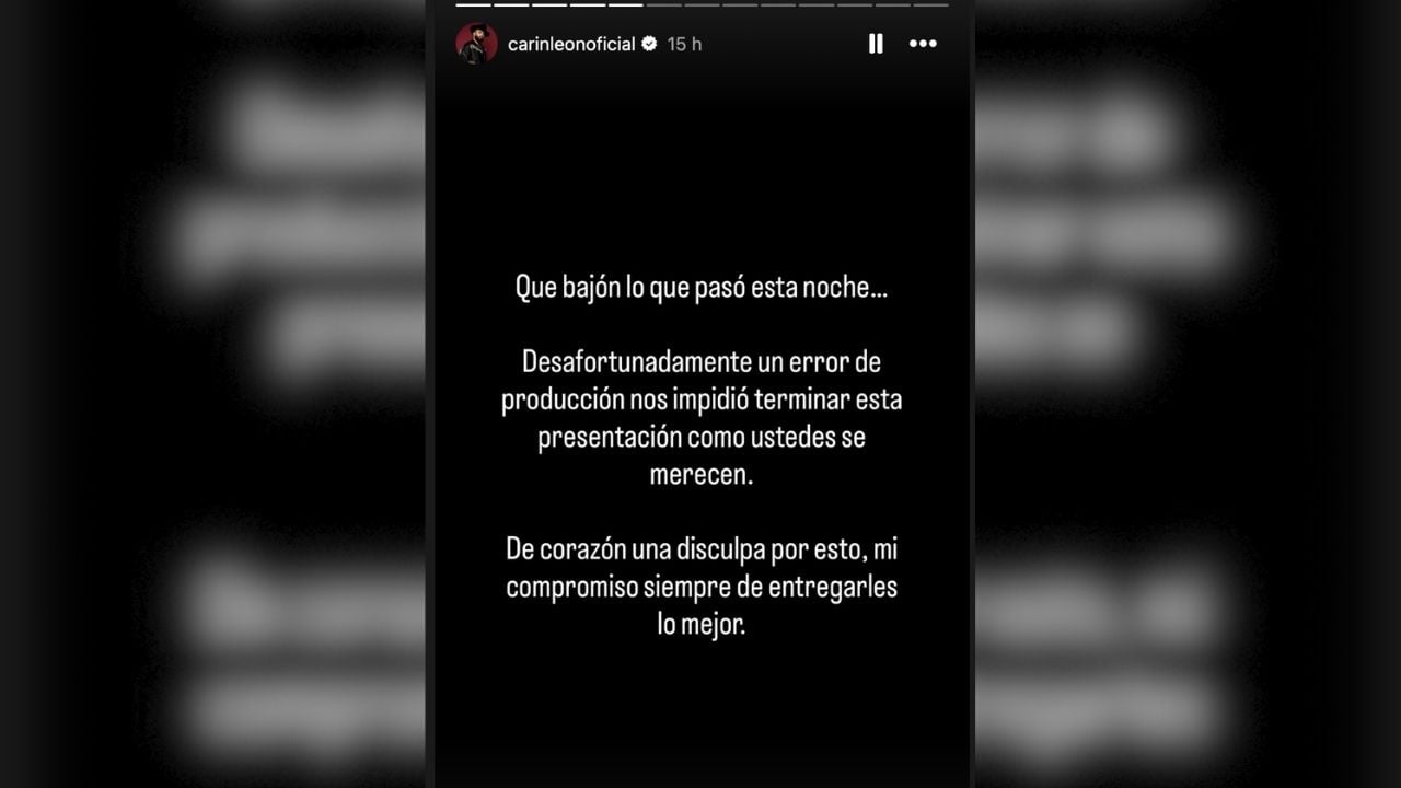 Mensaje de Carín León.