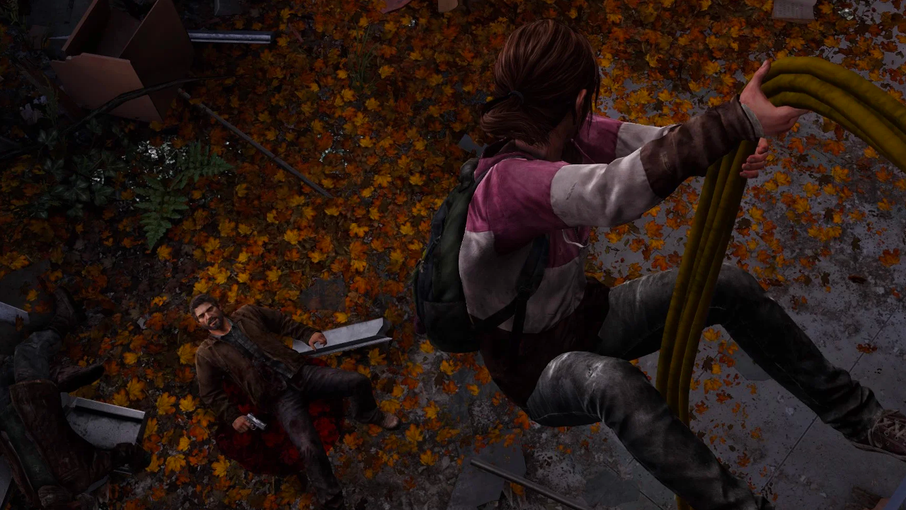 En el videojuego Joel también pierde mucha sangre.