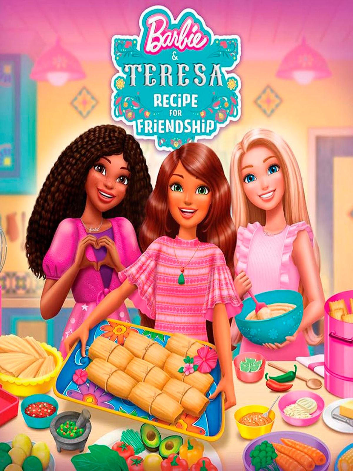 Barbie and Teresa Recipe for Friendship Teresa Muñeca de moda y conjunto de juego de cocina con más de 20 accesorios, que incluyen galletas que cambian de color, JCT06 Barbie and Teresa Recipe for Friendship Teresa Muñeca de moda y conjunto de juego de cocina con más de 20 accesorios, que incluyen galletas que cambian de color, JCT06