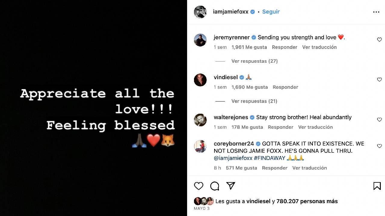 Vin Diesel, al pendiente de Jamie Foxx