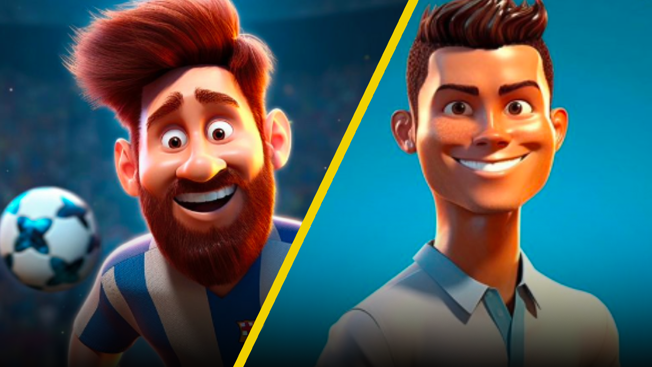 This is what Messi and Cristiano Ronaldo look like in the Disney Pixar animated film