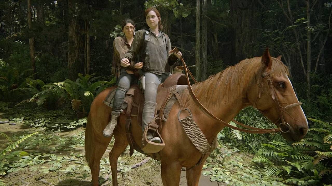 Dina y Ellie montando a Shimmer