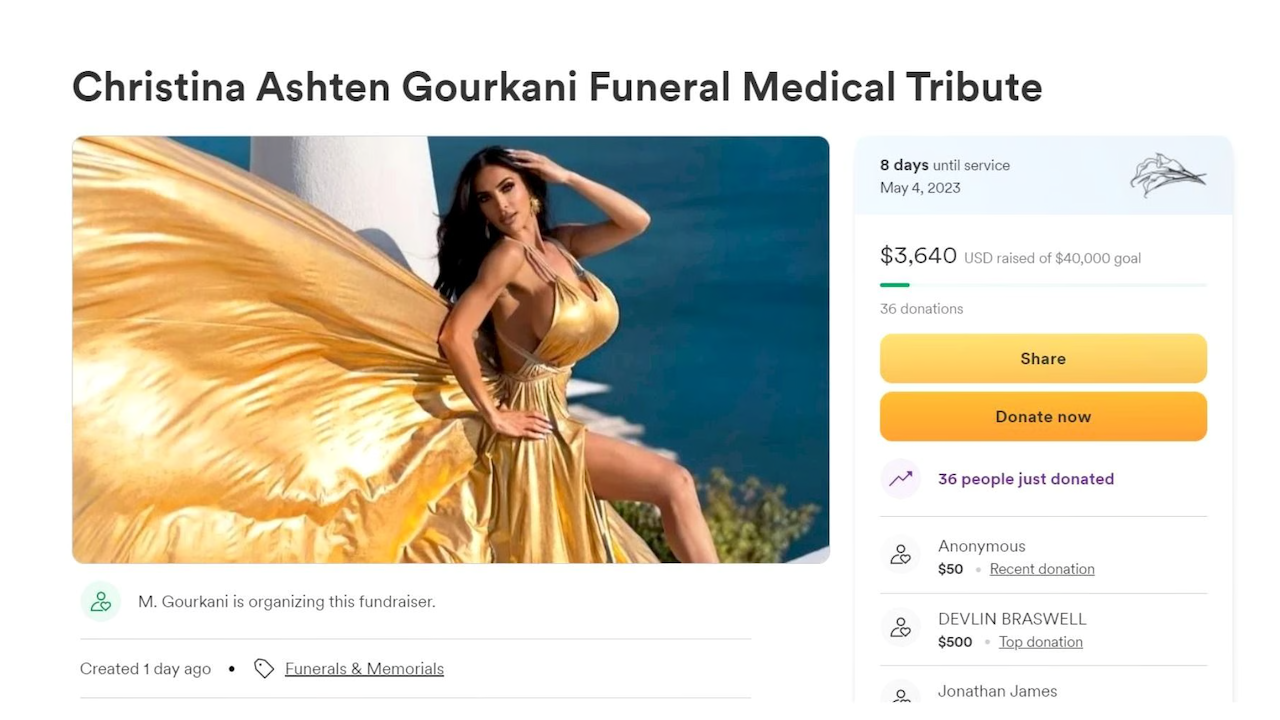 El sitio donde la familia recauda fondos para su funeral.