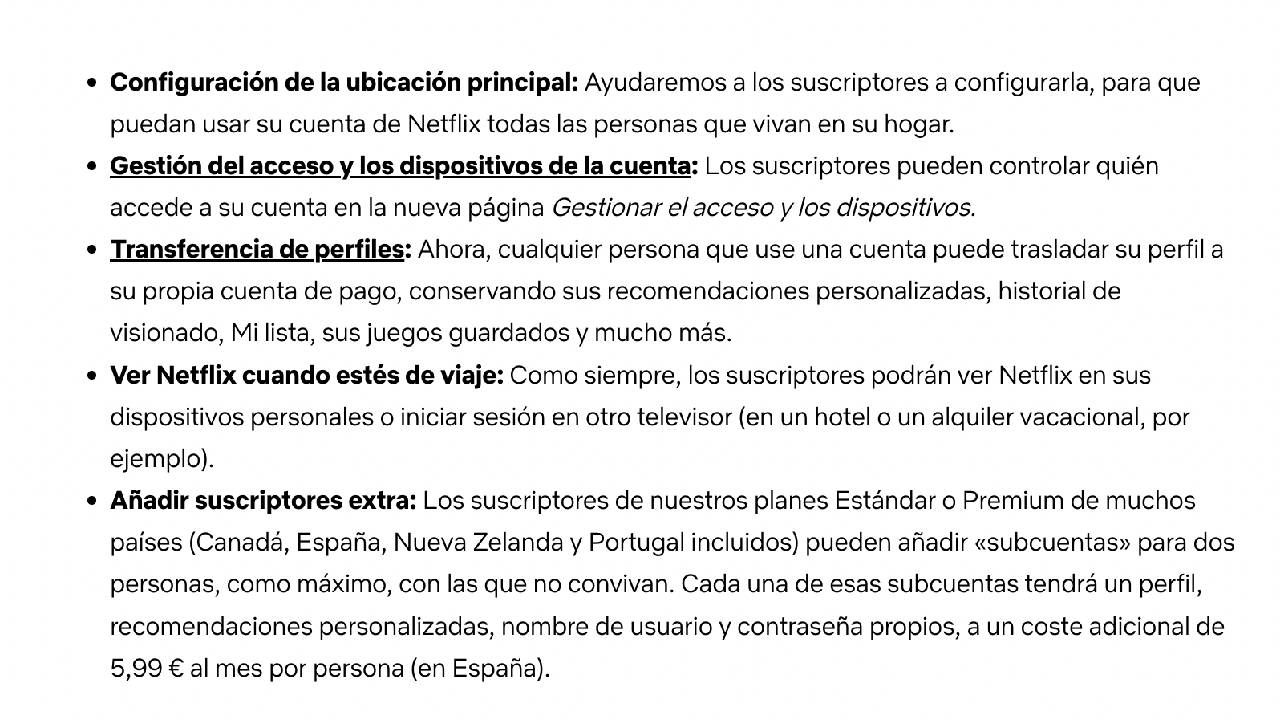 Las nuevas condiciones para compartir