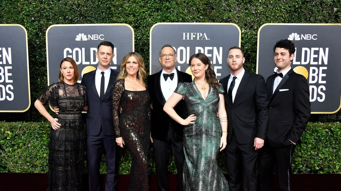 Tom Hanks y su familia.