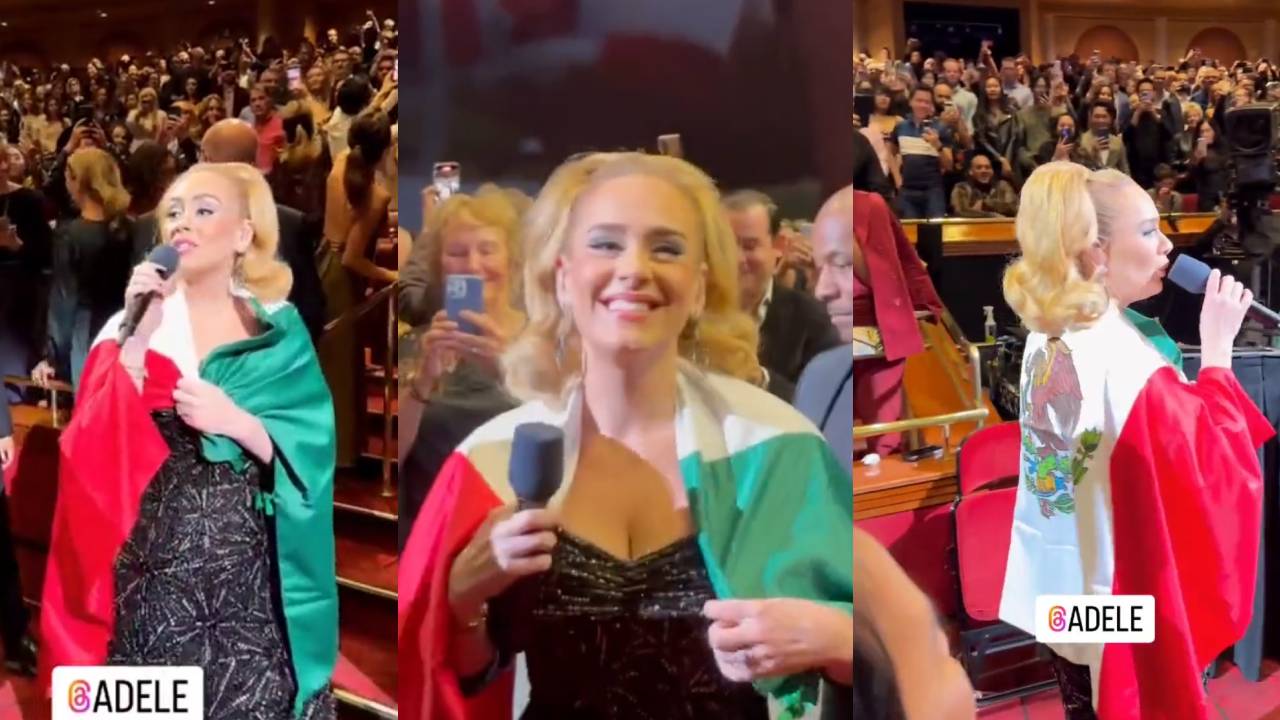 Adele sorprende con bandera de México en pleno concierto (intenta no