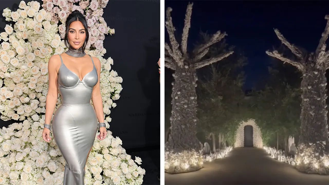 El exterior de la casa de Kim Kardashian decorado para Halloween.
