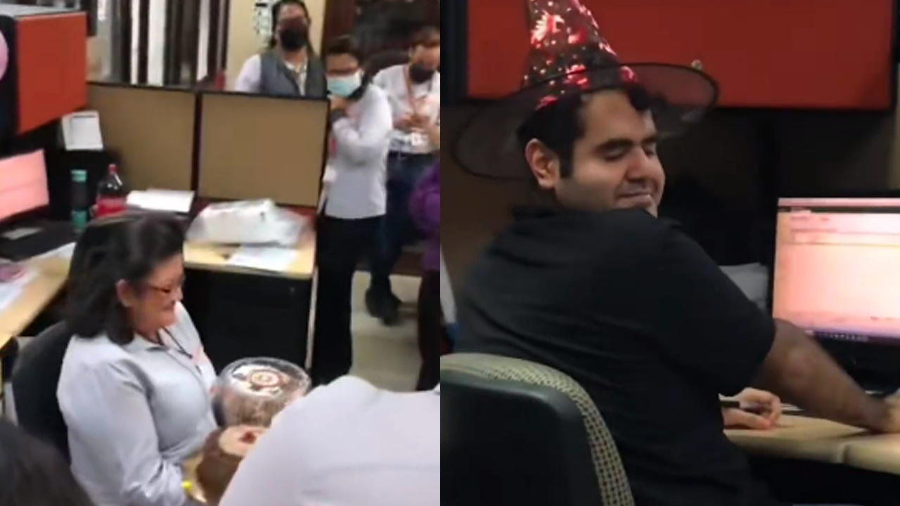 El vídeo finaliza con todos compartiendo el lunch.