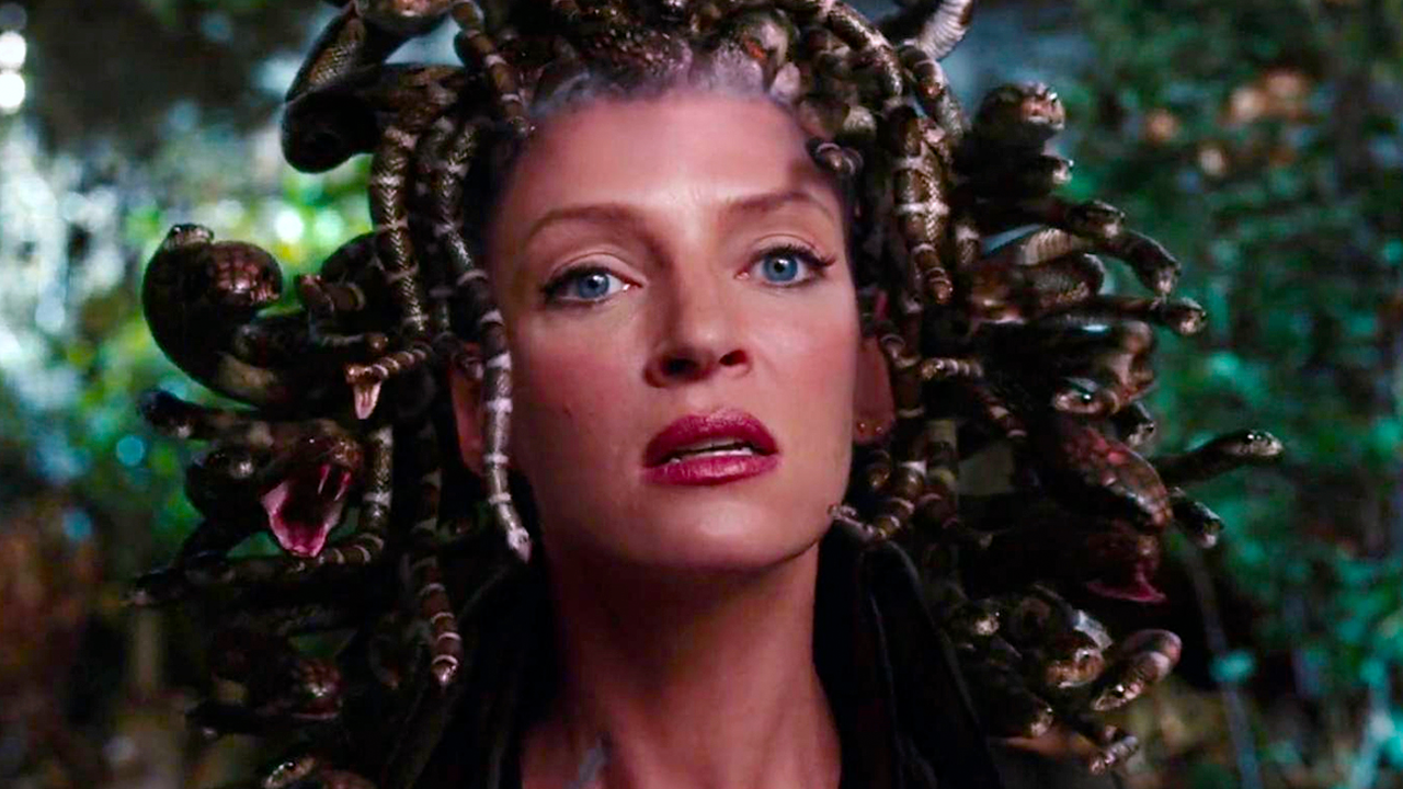 Uma Thurman como Medusa en 'Percy Jackson y el ladrón del rayo'.