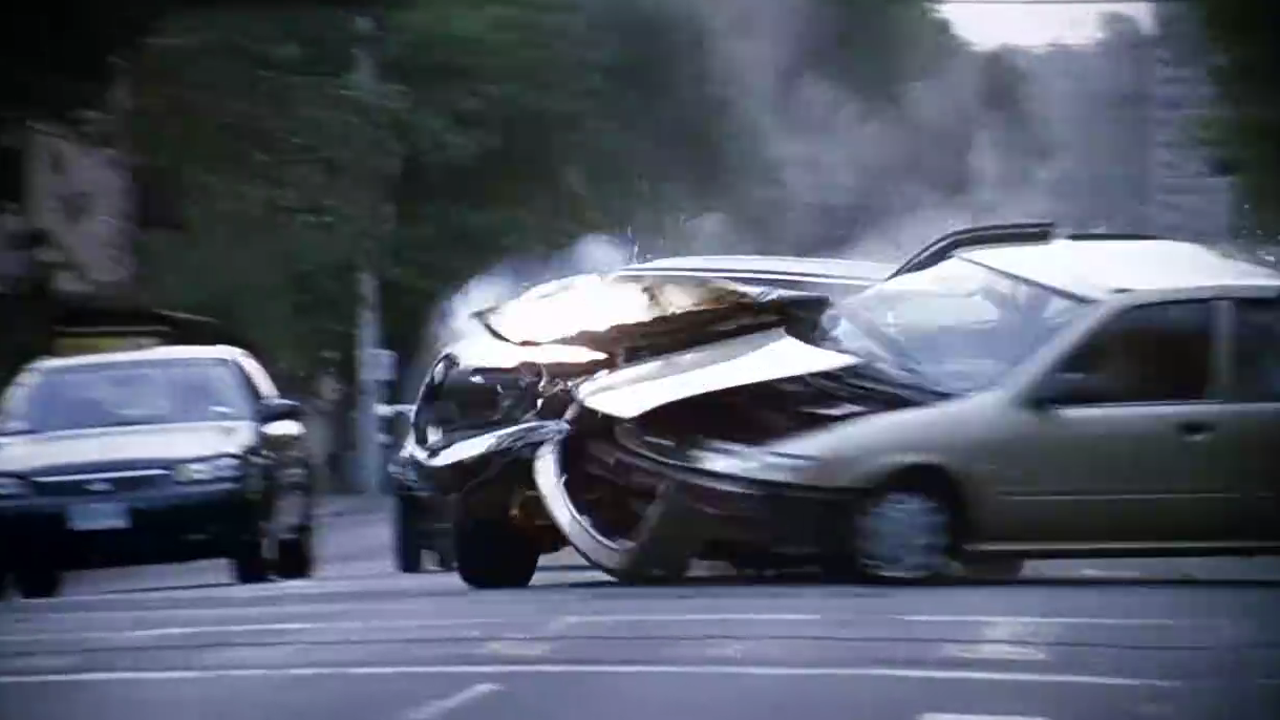 La escena del choque.