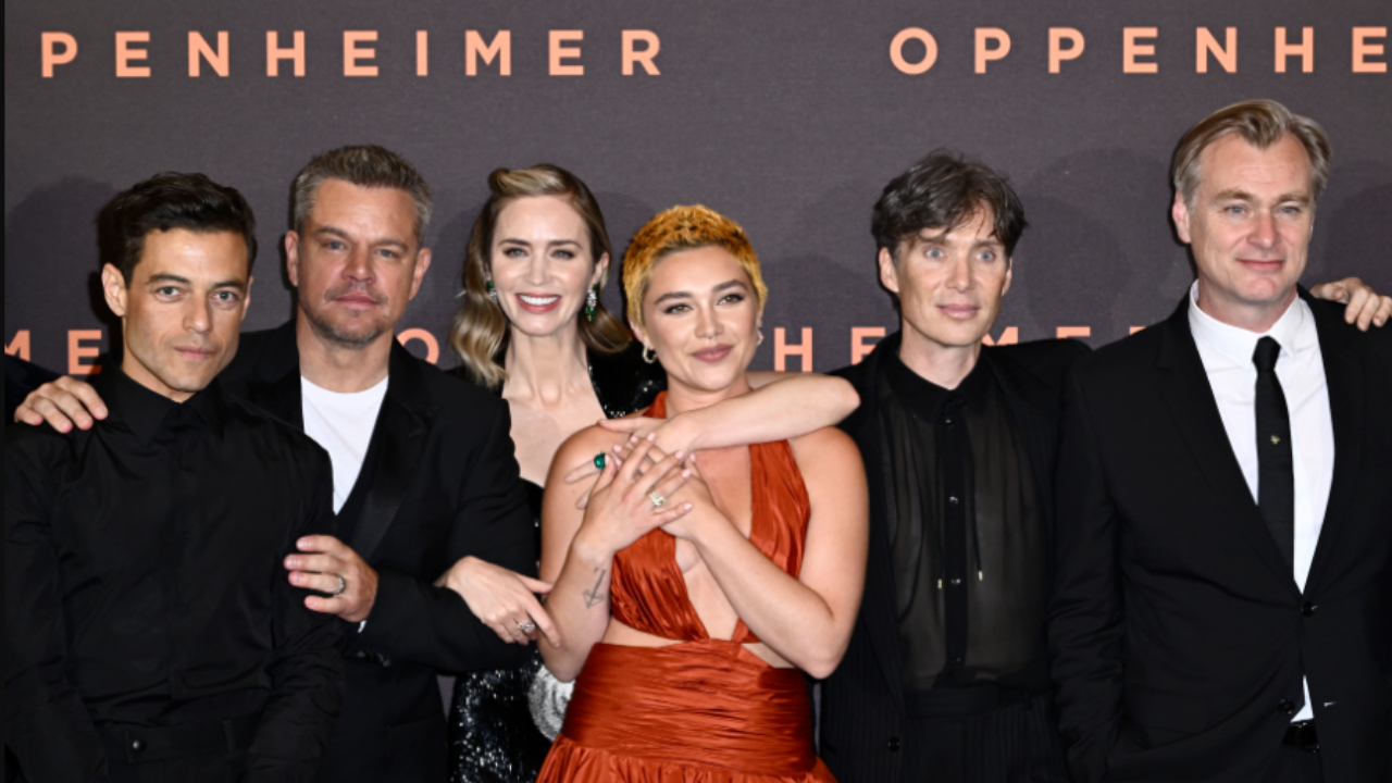 Christopher Nolan y el elenco de 'Oppenheimer'.