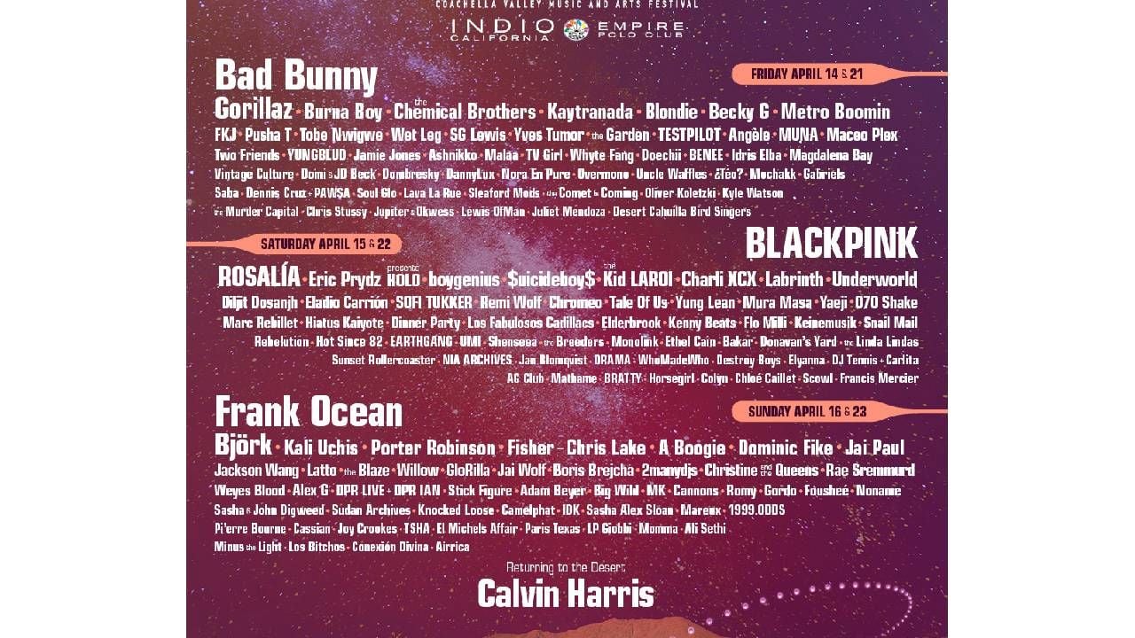 El cartel de Coachella 2023