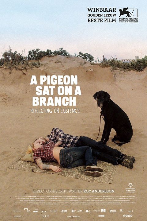 Una paloma se posó en una rama a reflexionar sobre la existencia : Póster