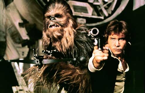Star Wars: Episodio IV - Una nueva esperanza : Foto Peter Mayhew, Harrison Ford, George Lucas