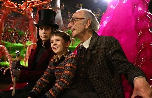 Charlie y la fábrica de chocolate : Foto Freddie Highmore, Johnny Depp, Tim Burton