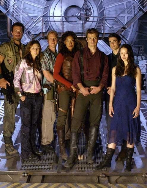 Serenity : Foto Alan Tudyk, Joss Whedon, Nathan Fillion, Gina Torres