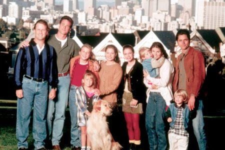 Foto John Stamos, Andrea Barber, Dave Coulier, Ashley Olsen, Bob Saget, Mary-Kate Olsen