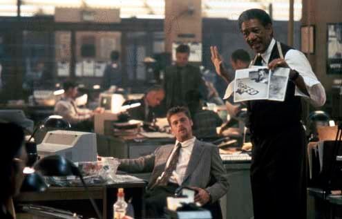 Seven, los siete pecados capitales : Foto David Fincher, Brad Pitt, Morgan Freeman