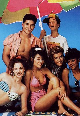 Foto Mario López, Elizabeth Berkley, Mark-Paul Gosselaar, Tiffani Thiessen, Dustin Diamond