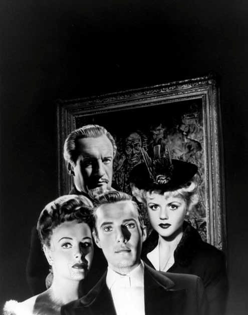 Foto Albert Lewin, George Sanders, Donna Reed, Angela Lansbury