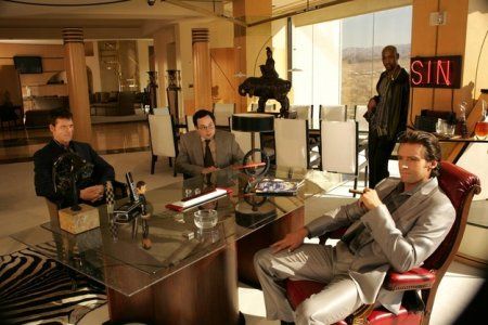 Foto P.J. Byrne, Lloyd Owen, Hugh Jackman, D.B. Woodside