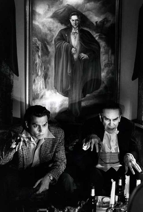 Foto Martin Landau, Johnny Depp, Tim Burton