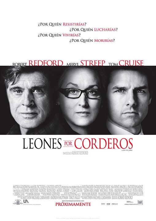 Leones por corderos : Póster