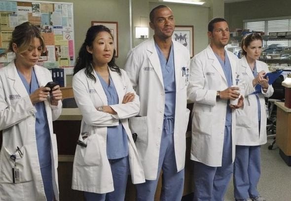Grey's Anatomy : Foto Justin Chambers (I), Ellen Pompeo, Sarah Drew, Sandra Oh, Jesse Williams