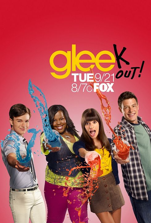 Foto Amber Riley, Lea Michele, Cory Monteith, Chris Colfer