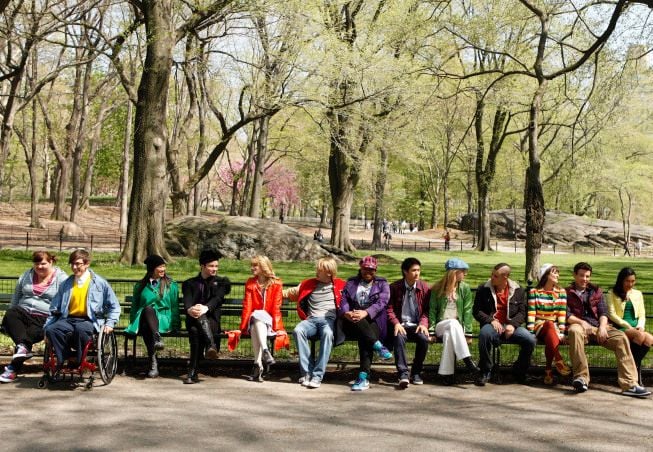 Glee : Foto Heather Morris, Chord Overstreet, Chris Colfer, Naya Rivera, Lea Michele, Cory Monteith, Dianna Agron, Mark Salling, Amber Riley, Jenna Ushkowitz, Kevin McHale, Harry Shum Jr.