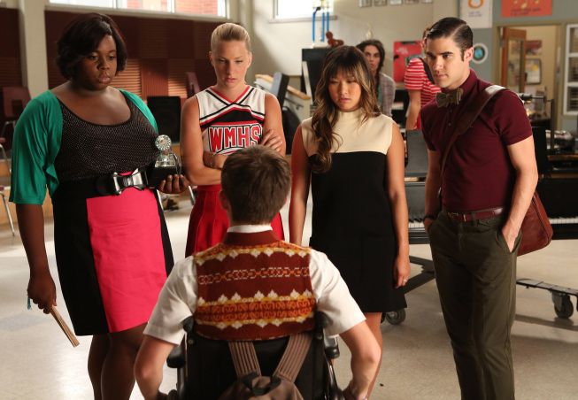 Glee : Foto Kevin McHale, Darren Criss, Alex Newell, Heather Morris, Jenna Ushkowitz