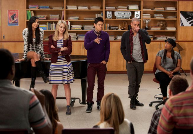 Glee : Foto Dianna Agron, Mark Salling, Amber Riley, Harry Shum Jr., Naya Rivera