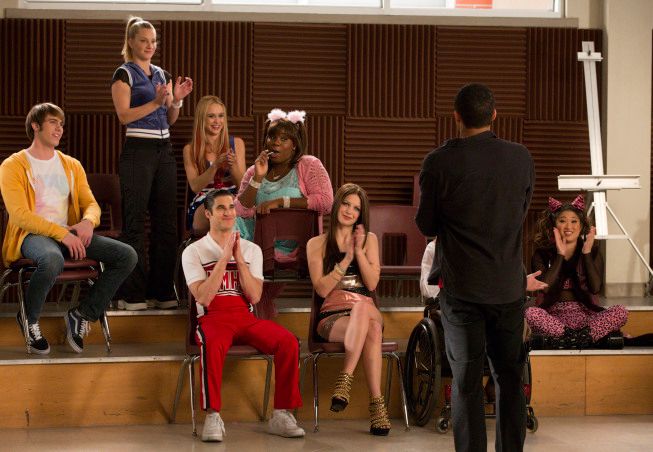 Glee : Foto Jenna Ushkowitz, Darren Criss, Heather Morris, Alex Newell