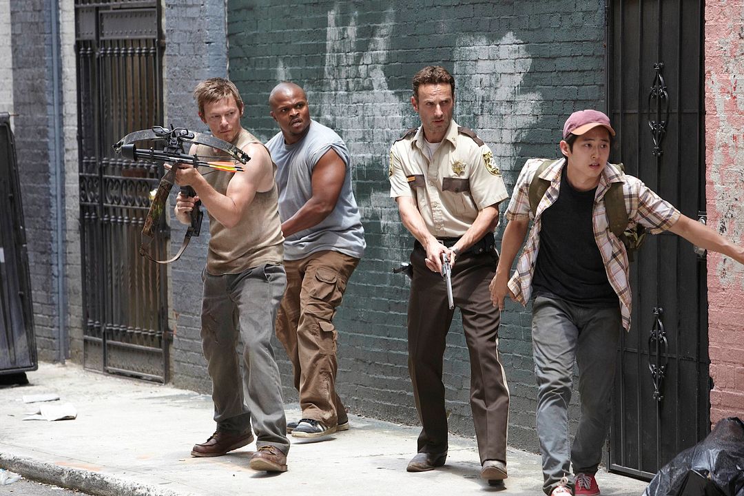 Foto Norman Reedus, Steven Yeun, IronE Singleton, Andrew Lincoln