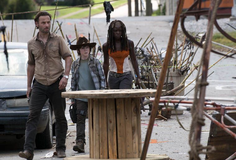 The Walking Dead : Póster Danai Gurira, Chandler Riggs, Andrew Lincoln