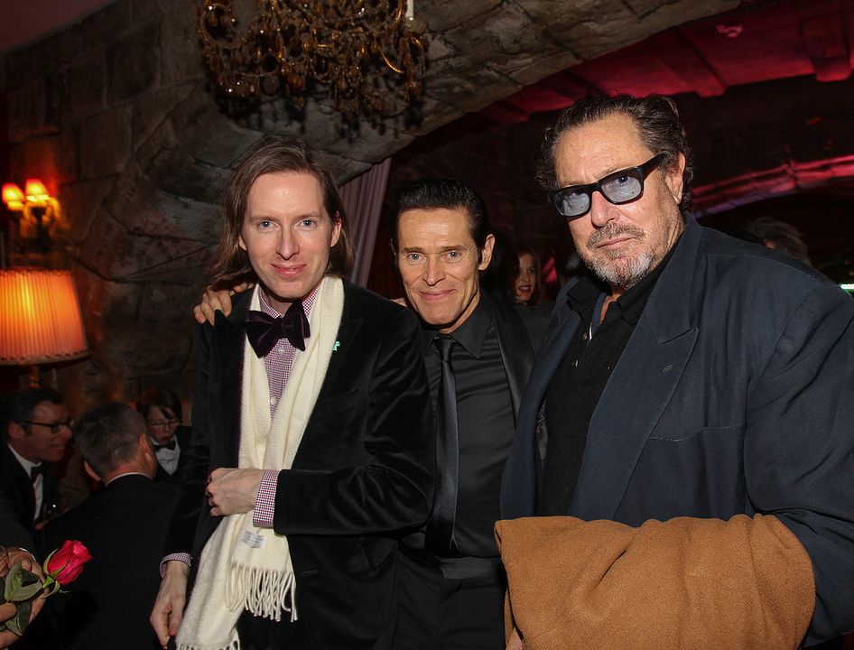 El gran Hotel Budapest : Cobertura de revista Julian Schnabel, Wes Anderson, Willem Dafoe