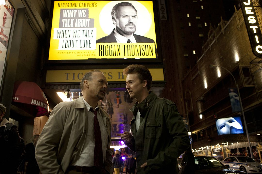 Birdman (o la inesperada virtud de la ignorancia) : Foto Michael Keaton, Edward Norton